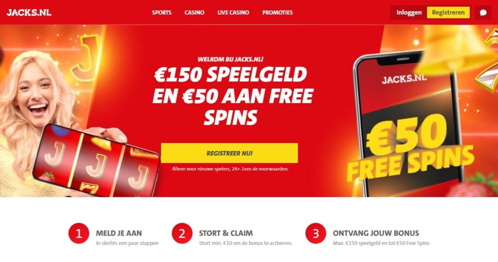 Jack's Casino Online welkomstbonus aanbod pagina