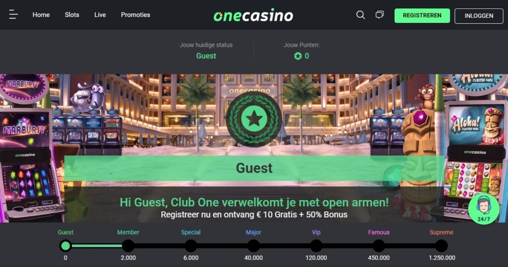 one casino club one vip pagine